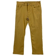 prAna Brion Pants Mens Size 34 Tan 36x30 UPF 50+ Stretch Zion Hiking Golf Chino