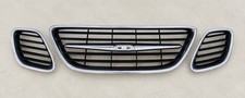Grille For 2003-2007 Saab 9-3 Center Chrome Shell Black Insert New Body Style