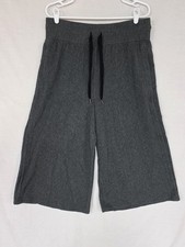Lululemon Retreat Yourself Wide Leg Crop Pants Women's Size 10 Ribbed Dark Grey
