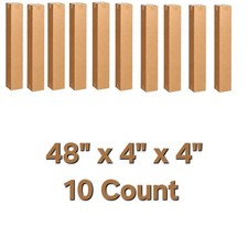 10 Pack Golf Club Shipping Boxes, 48x4x4 Inch Tall Corrugated Cardboard