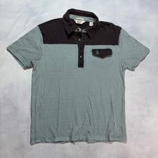 Vintage Original Penguin Polo Shirt Men's Medium Mint Green Brown Retro Preppy