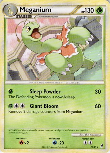 Meganium 27/95 Rare Call of Legends Pokemon Lightly Played
