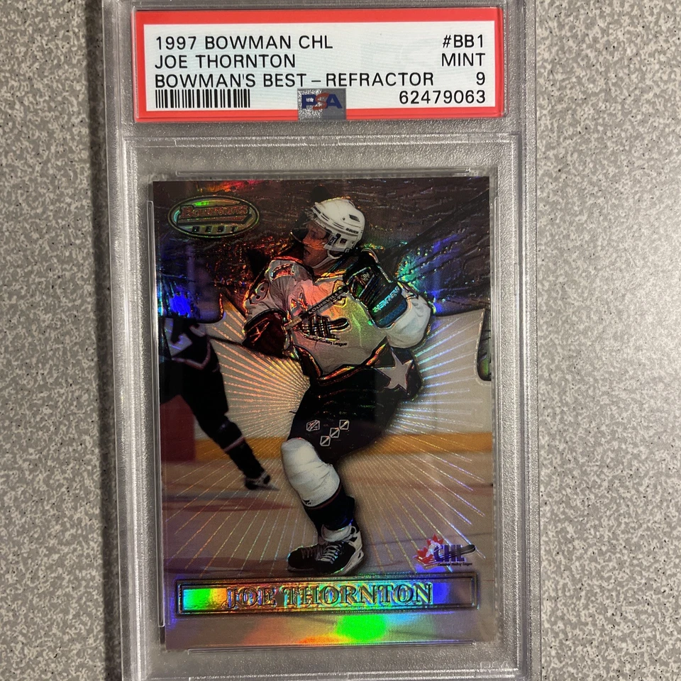 🔥Joe Thornton Rookie 1997-98 Bowman Best Refractor #BB1 PSA 9 Population Only 2 - Image 3 of 4