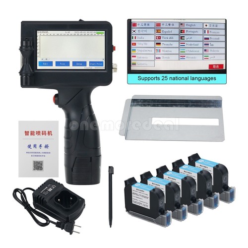 600DPI 12.7MM/0.5" Handheld Inkjet Printer 25 Languages w/ Ink Cartridges bundle - Picture 1 of 9