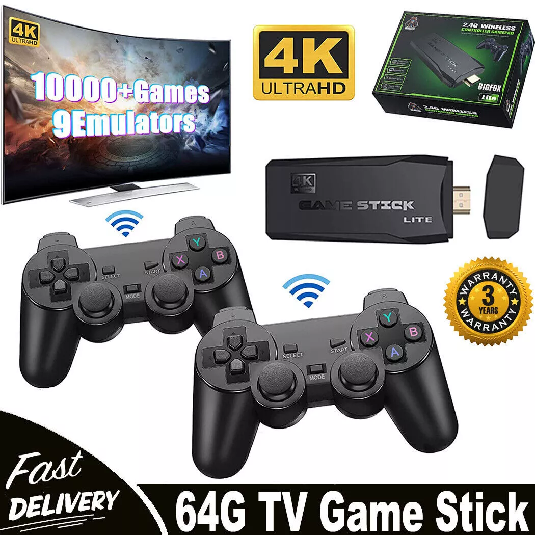 Video Game Stick Lite 4k Console 64g Built-in 10000 Games Retro Handheld Tv  Game