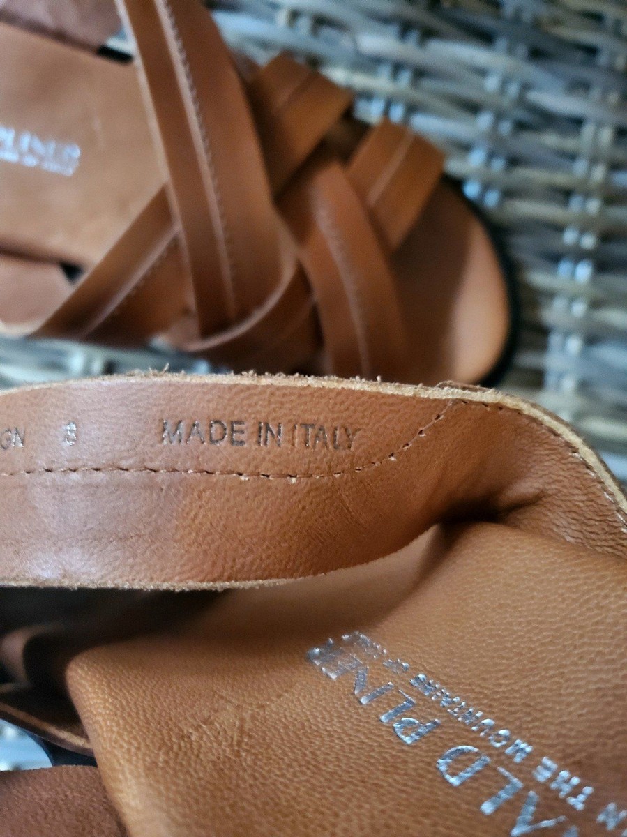 Donald Pliner Mens Sandals Leather Brown Iggie Congac 