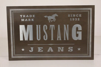Mustang Jeans Werbeschild Metall Reklame Werbung Trade Mark Since 1932 Pferd - Bild 1 von 4