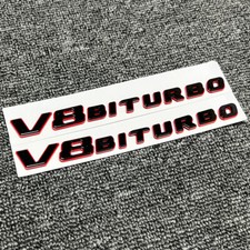 Red Black V8 BITURBO Rear Star Emblem Badge Set For MB AMG CL63 E63 CLS SLK