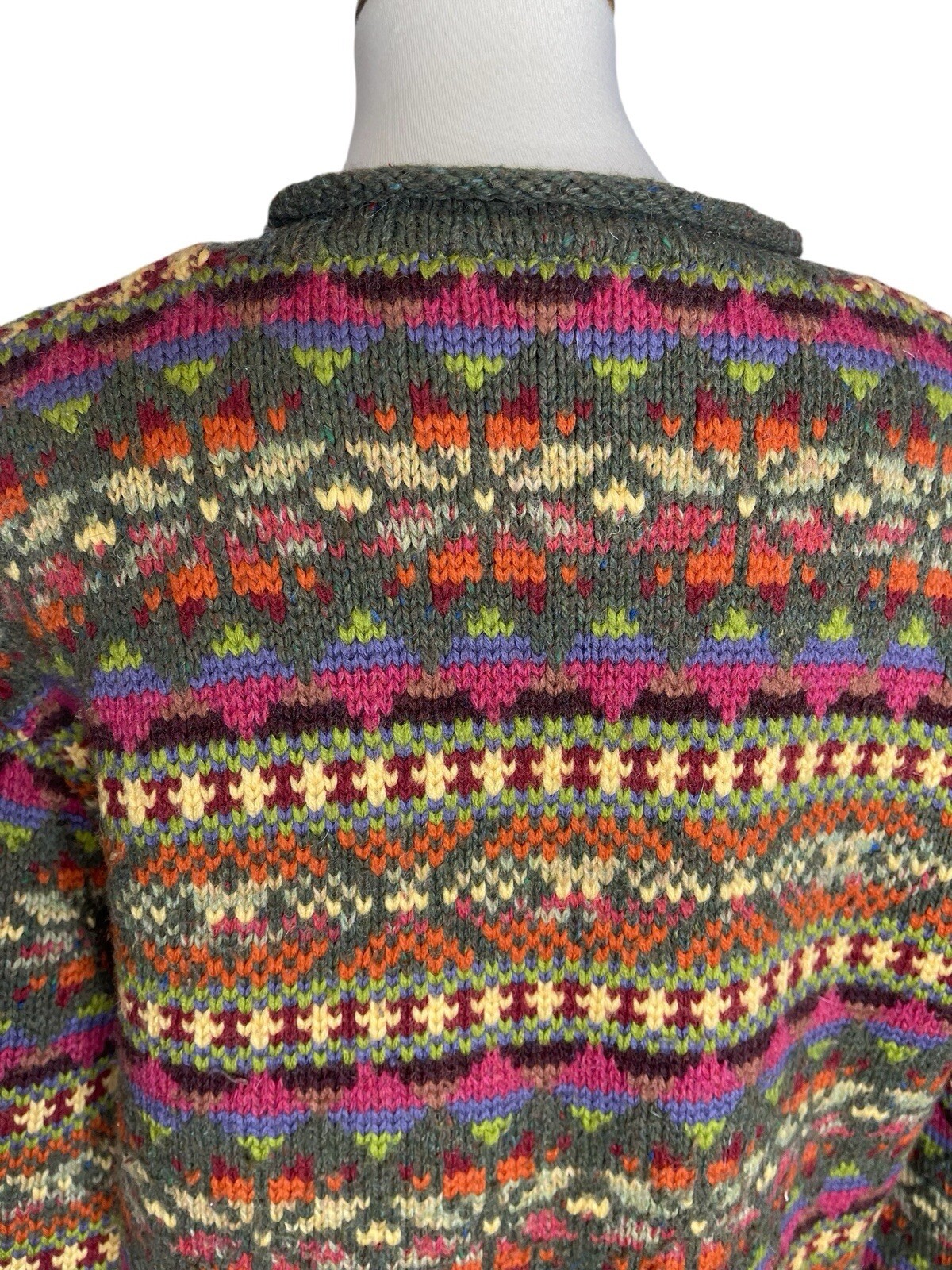 Vintage MODA INT'L Wool Blend Sweater Oversized 80s Slouchy Womens L RARE image 7