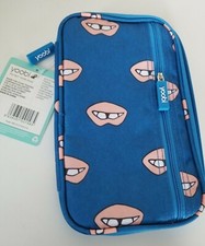 Yoobi Pencil Organizer Blue with Peach Lips NWT