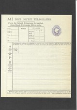 GB Postal Stationery 1892 QV 6d purple Stock Exchange Telegraph Form H&B TP40b