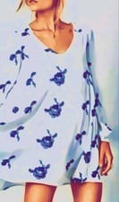 Free People Women's sun dress Tunic Austin Emma Embroidered Mini Dress M