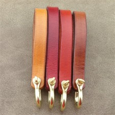 DIY Cowhide Real Leather Rope and Brass Loop Key Ring Fob Belt Keyring Keychain