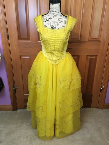 Beauty And The Beast 17 Live Action Belle Yellow Ballgown Dress Cosplay Ebay