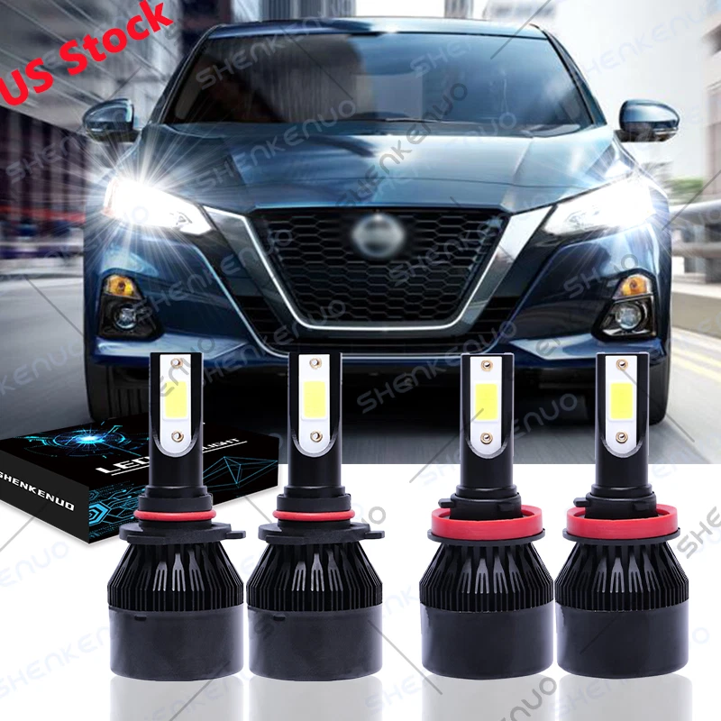 For Nissan Altima 2019 2020 LED Headlight Bulbs High & Low Beam Combo 4PC 6000K