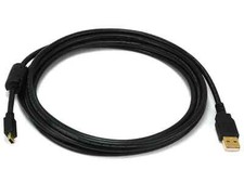 10ft USB 2.0 A Male to Mini-B 5pin Male 28/24AWG Cable w/ Ferrite Core Gold 5449