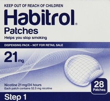 Habitrol 28 Count Stop Smoking Aid Nicotine Patches 21mg Step 1