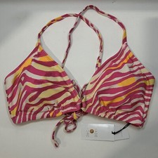 Women's Front Ring Triangle Bikini Top - Shade  Shore Pink Animal Print D/DD