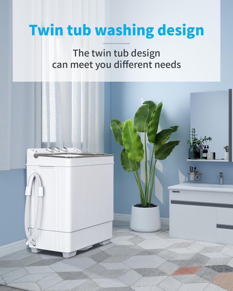 New Twin Tubs Washing Machine 26lbs Washer Builtin Drain Pump Dorm