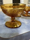 INDIANA Amber Depression Glass Footed Dessert Cup Bowl 12 VINTAGE