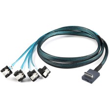 OCuLink PCI-Express SFF-8611 4i 90 degree to 4X SATA 7P connection cable Server