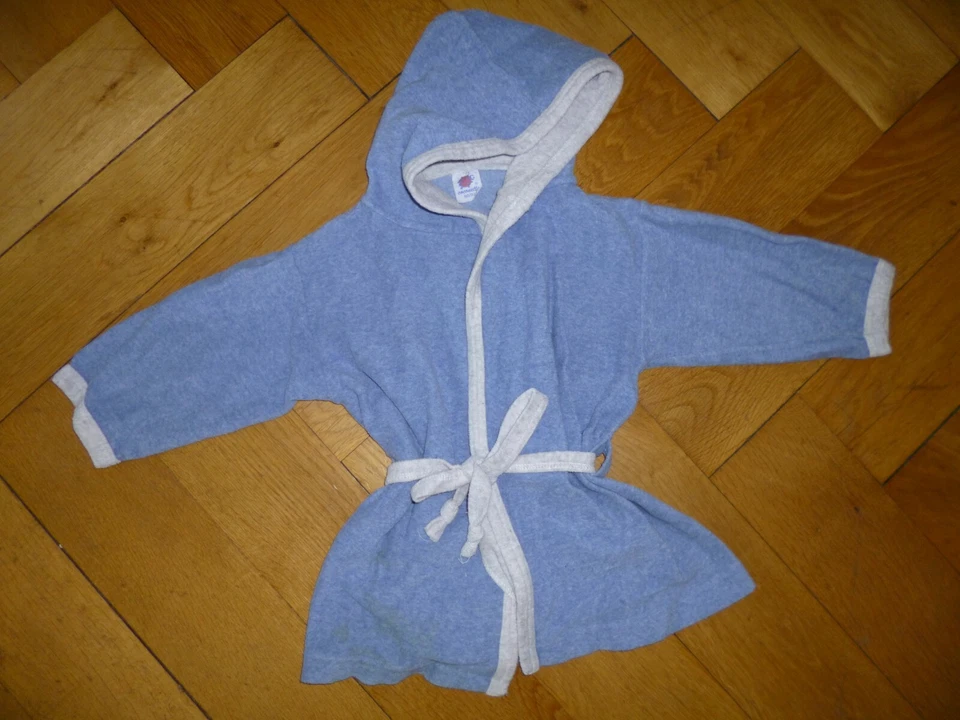 Hellblauer Bademantel Frottee Frotteebademantel Gr. 86 92