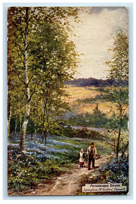 Devon Spring Time c1910 Picturesque Devon Springtime Radford Plymouth Oilette Tuck Art ...