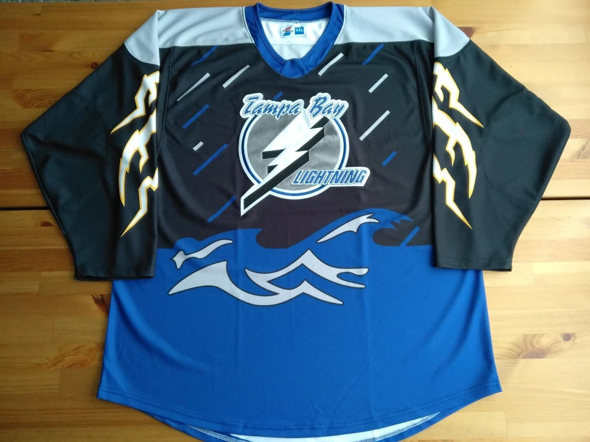 New Lg 54 Tampa Bay Lightning Concept Reverse Retro Black Storm 1996 Jersey