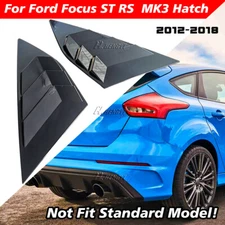 For 12-18 Ford Focus ST RS MK3 Hatchback Glossy Black Quarter Side Window Louver