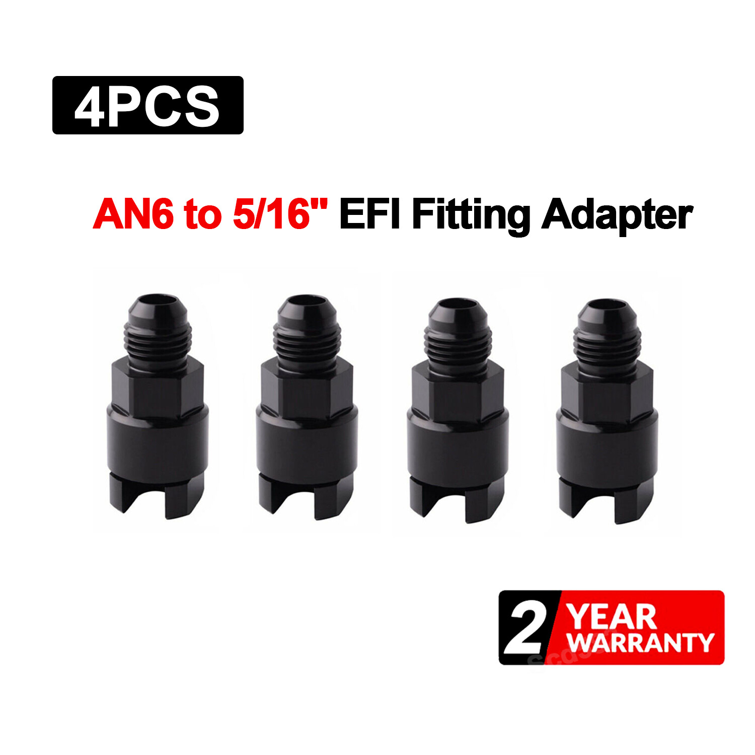 4PCS GM EFI Fitting 6AN Male to 5/16” Hose Quick Connect Fuel Rail Line Fitting