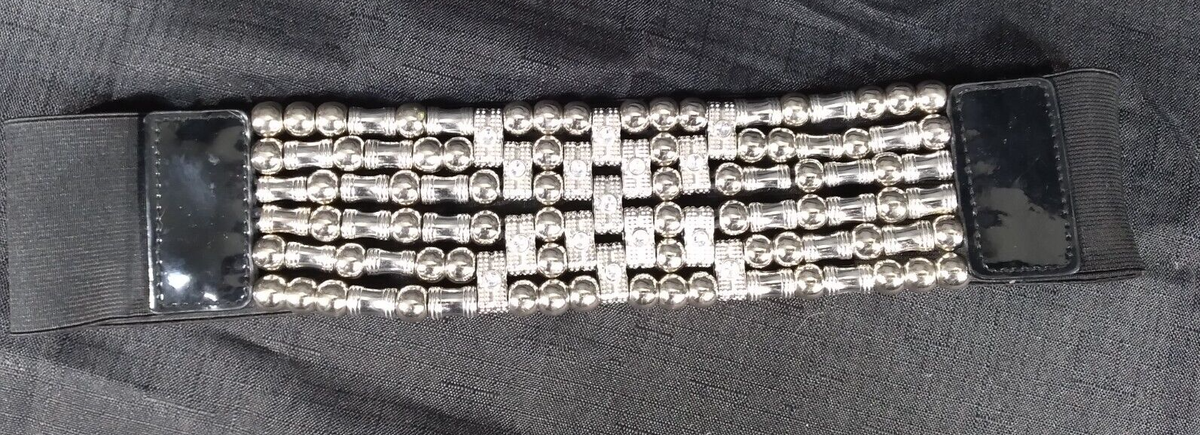 White House Black Market Beaded Silver and White Waist Belt White House Black Market Women main image 3
