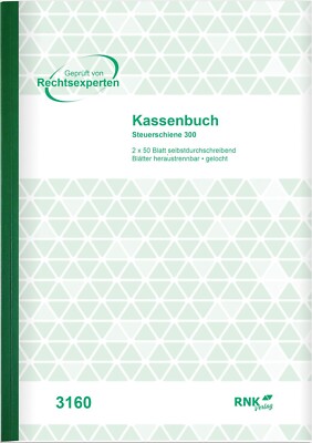 RNK EDV Kassenbuch Kassenblock 2 x 50 Blatt A4 mit Durchschreibepapier RNK 3160
