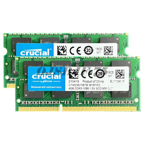 Crucial PC3-8500 8GB 4GB SO-DIMM 1066 MHz PC3-8500 DDR3 Memory (CT4G3S1067M) - Picture 2 of 10