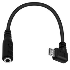 3.5mm 4 Pole Female To Micro USB Male Angle Adapter Microphone Cable Converter