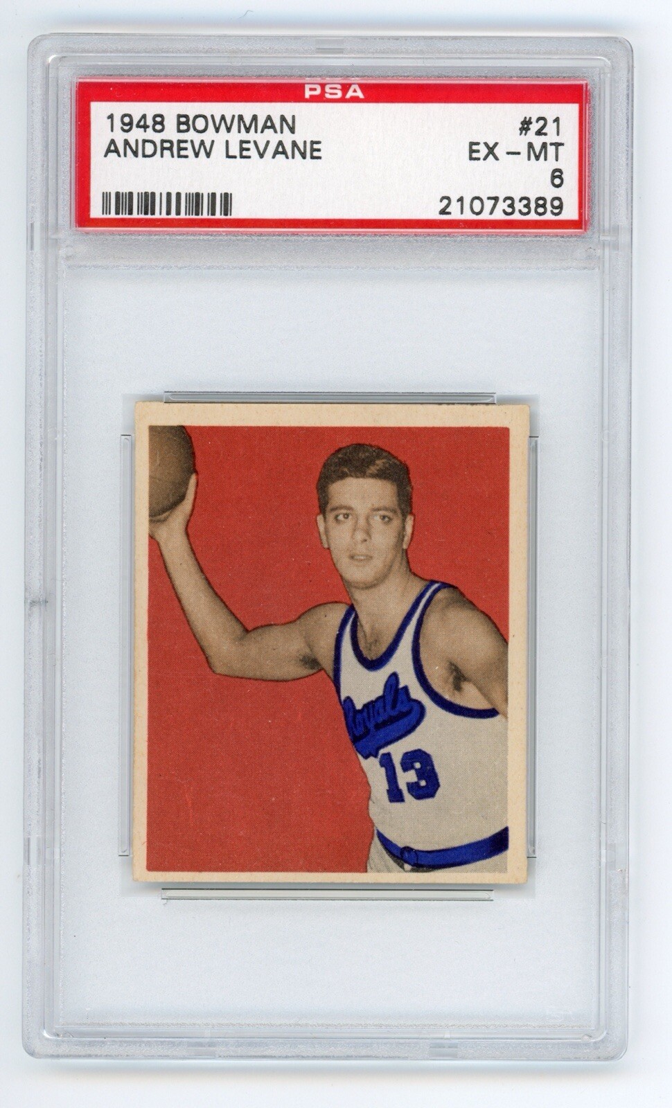 1948 BOWMAN BASKETBALL ANDREW FUZZY LEVANE PSA 6 EX-MT Card #21