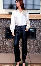 Women's Gorgeous Black Leather Pants Size 6 Waist 30" Inseam 31"