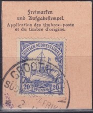 Kolonien DSW Mi.-Nr. 14 gest. Grootfontein Briefst&uuml;ck Luxus