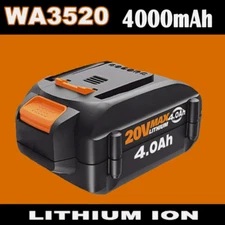 WA3578 20V Max Lithium 4.0 Ah WA3520 WA3525 For WORX Battery for Trimmer, Blower