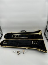 Bach TB Student Trombone w/ Case  Mouthpiece 6-1/2 AL CRACKED AS IS Gold Case