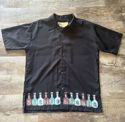 Vintage Cabo Wabo Shirt Mens XL Black Short Sleeve Button Down Tequila Reposado