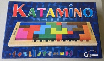 Katamino Wooden  Puzzle Board Game Gigamic Multilingual Rules Pre-owned Fine