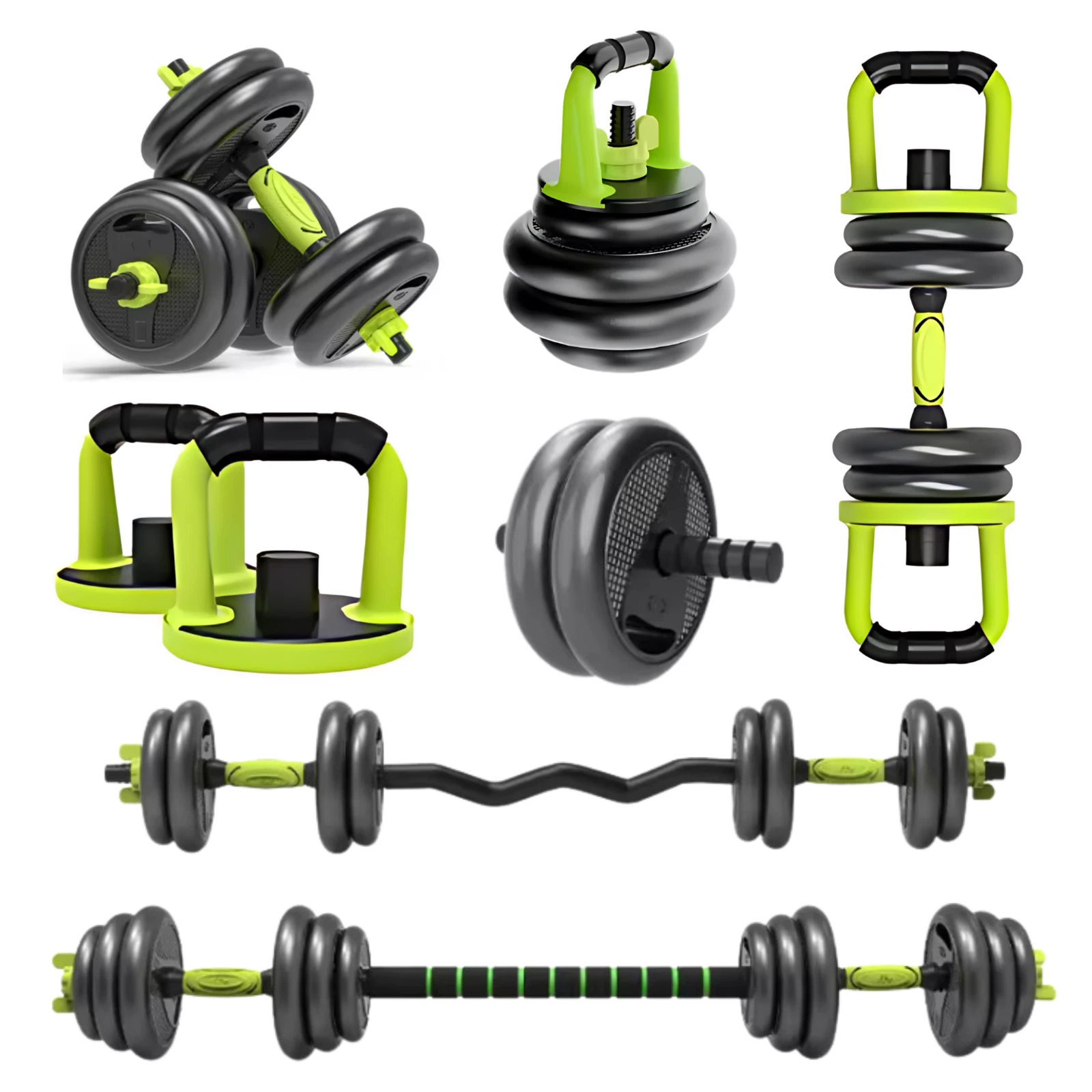 Exersci 6 in 1 Adjustable Dumbbell, Kettlebell, Barbell, EZ Set 20KG/30KG/40KG
Opens in a new window