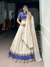 Women's Vichitra Silk Lehenga Choli Garba Dandiya Festival Wear
