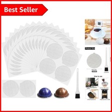 Effortless 60mm Aluminum Foil Lid Set with Brush for Nespresso Vertuo - 70 Pcs 0.20 per lighter