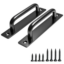 Barn Door Handle 2 Pack Aluminum Sliding Door Pull Handles Black
