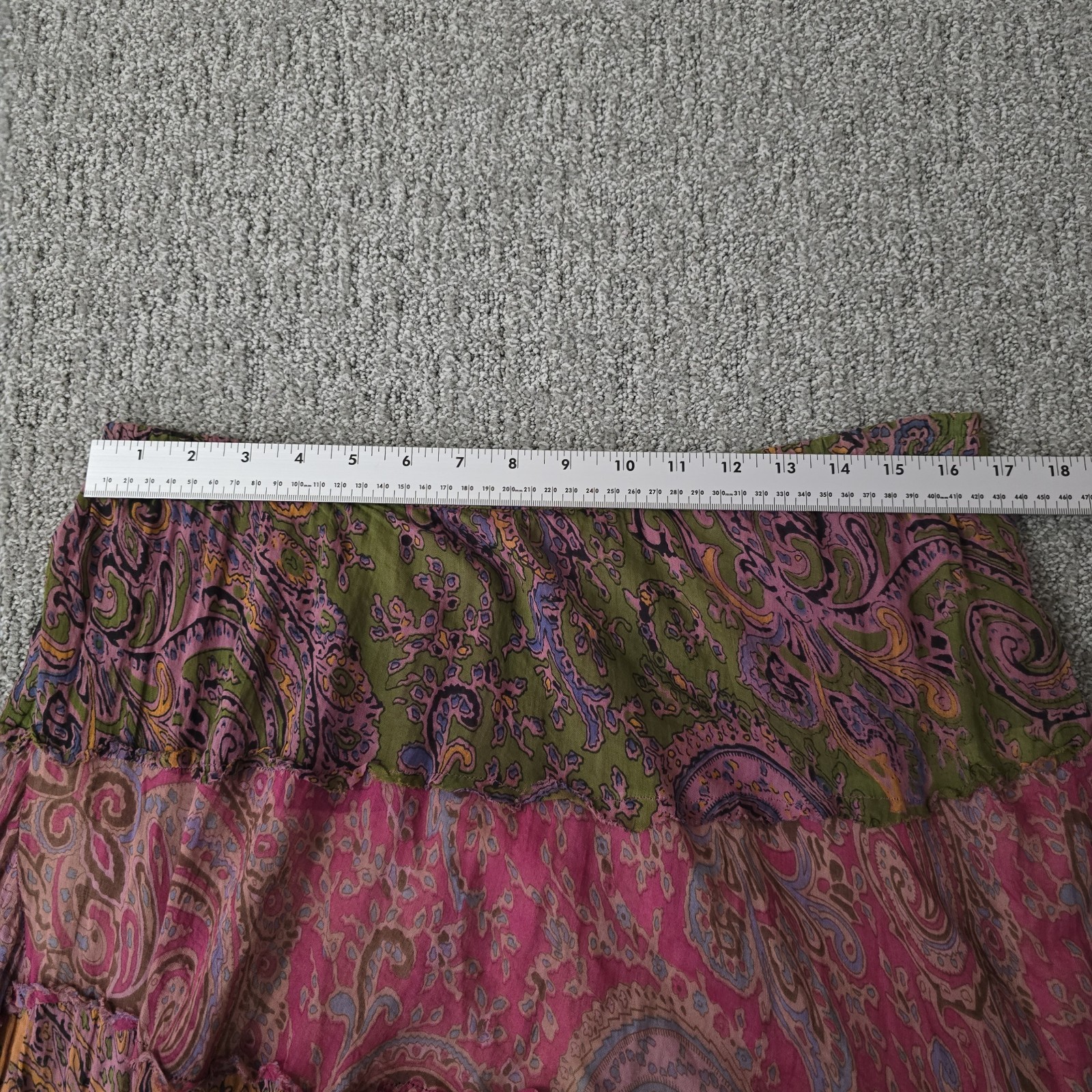 Solitaire Patchwork Paisley Boho Tiered Maxi Skir… - image 5