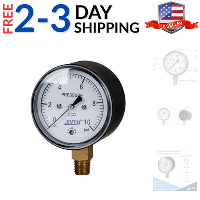 #ad #ad 0 10 Psi Low Capsule Pressure Gauge2 1 2quot; Dial1 4quot; NPT Lower MountZero Adj... $32.39