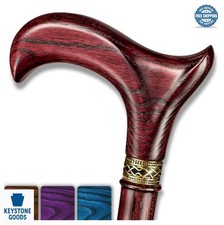 Handcrafted Wooden Walking Cane Oak Derby Handle Ergonomic Comfort Solid