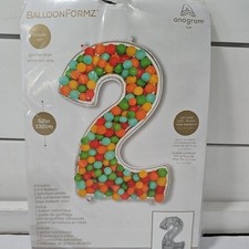 Anagram Balloon Formz 52" Number 2 Silver Foil Balloon Birthday Party Decor