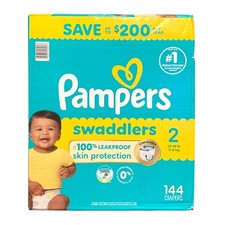 Pampers Swaddlers Fragrance Free Baby Diapers Size 2, 144 Count